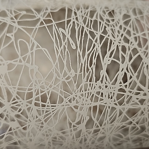 S/3 Vintage Mid Century Spaghetti String Blue White Drinking Glasses Tumblers - Picture 5 of 6